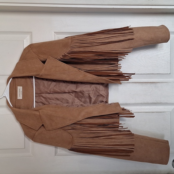 Saints & Hearts Jackets & Blazers - Saints & Hearts Fringe Jacket Vegan Suede Leather Women Large